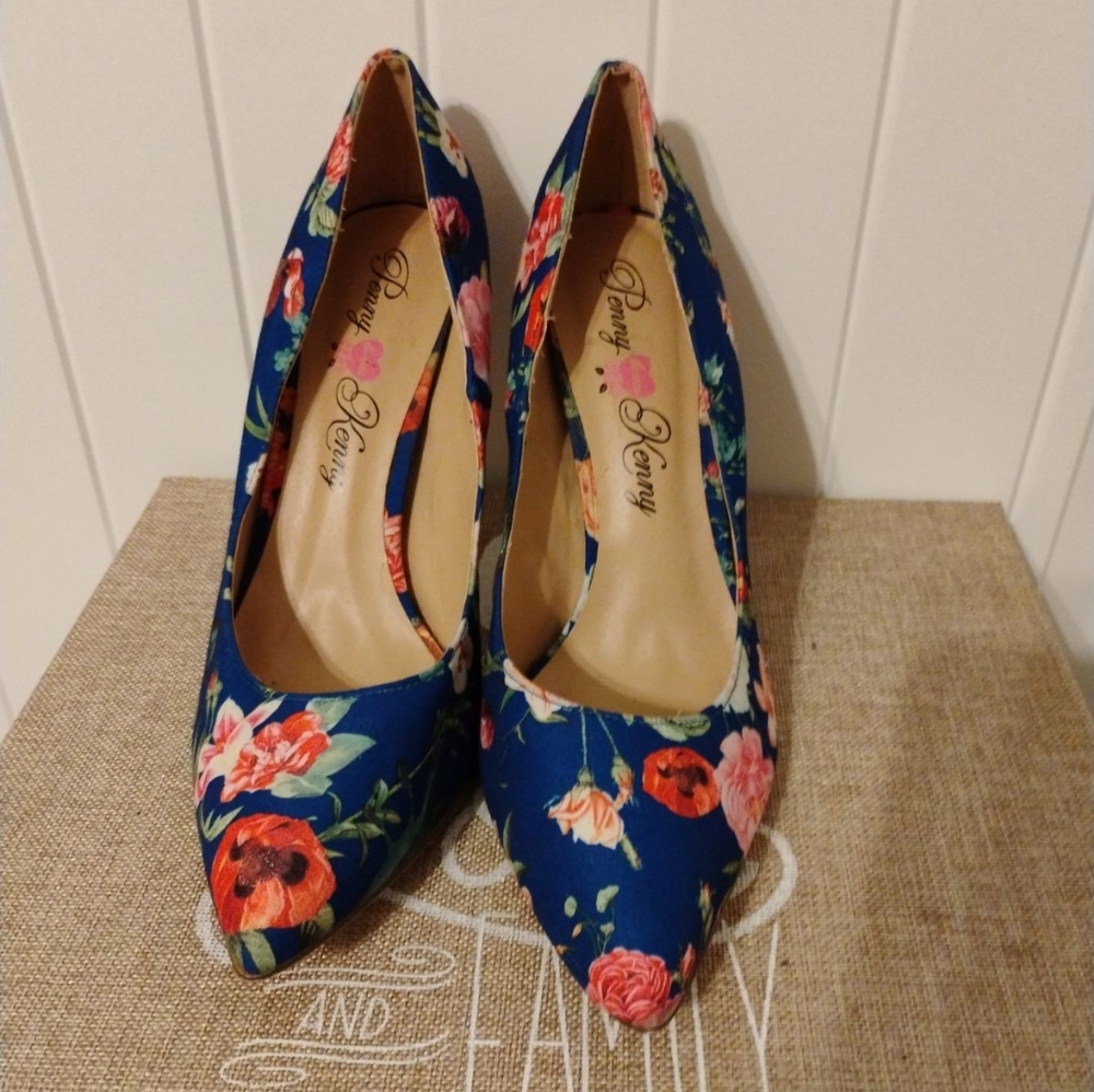 Penny loves kenny floral heels Sz-9.5